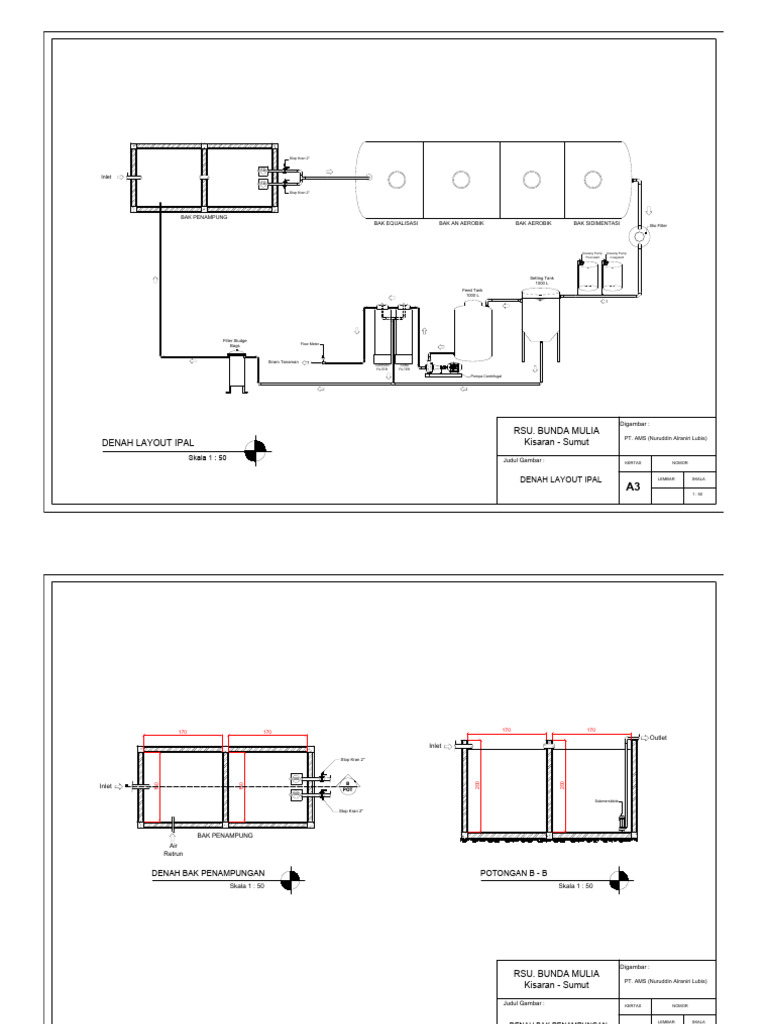 RSU Bunda Mulia IPAL Layout | PDF | Unit Operations | Water Treatment