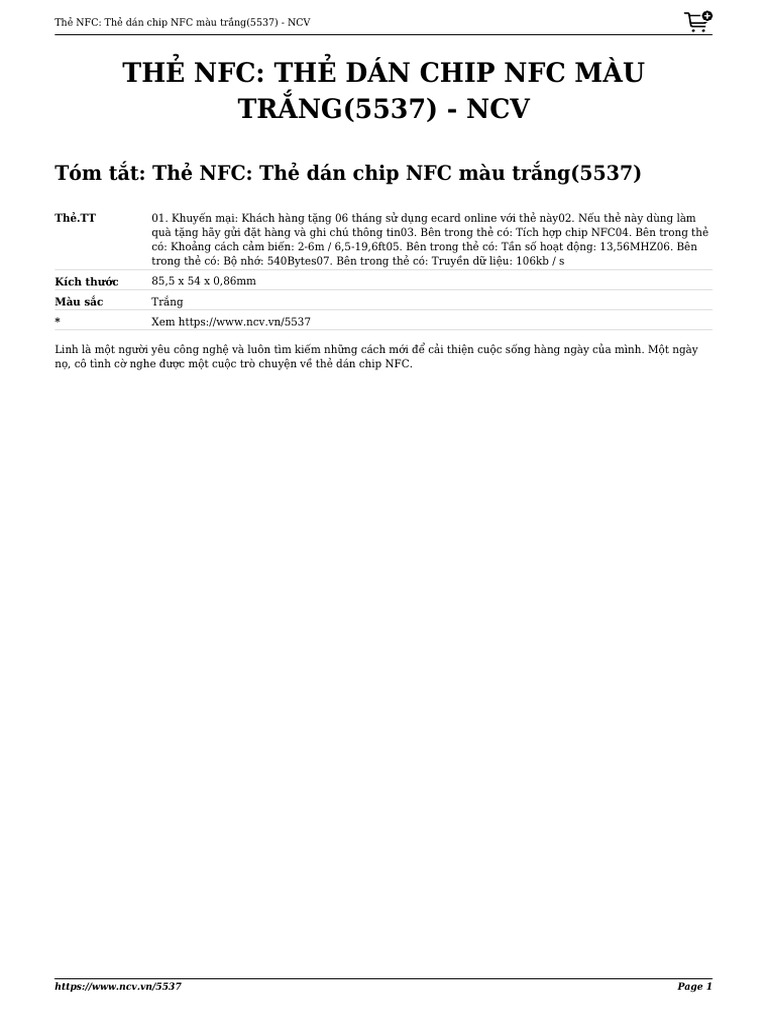 The Dán Có Chip NFC | PDF