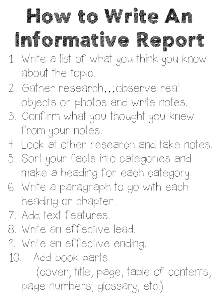 How To Write An Informative Report | PDF