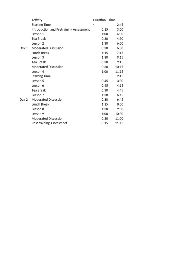 Schedule | PDF