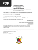 RDB Certificate of Enterprise Registration | PDF | Taxes | Value Added Tax