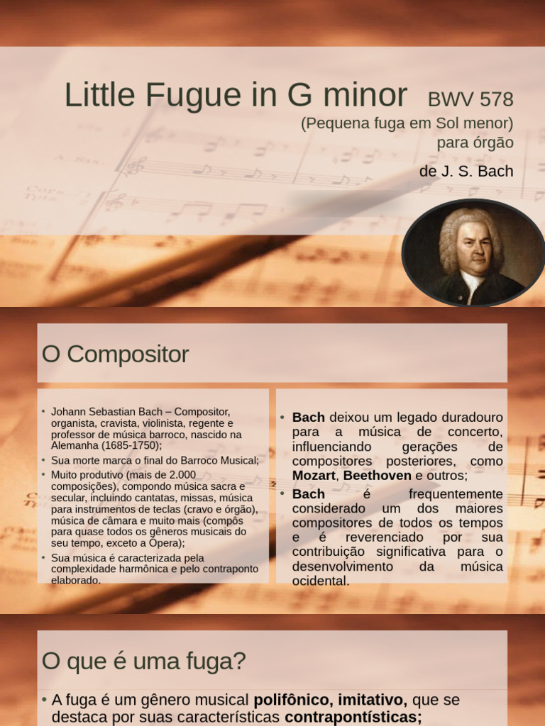 Análise da Pequena Fuga em Sol Menor | PDF | Johann Sebastian Bach ...