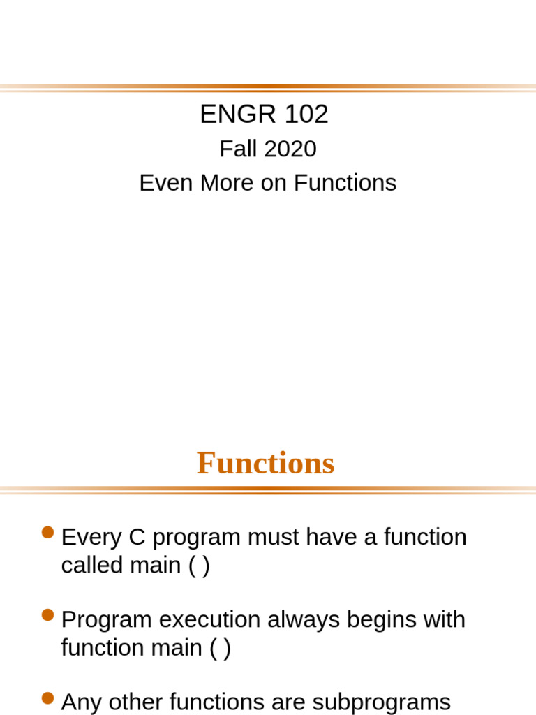 E 102 F 20 Lecture More Functions | PDF | Parameter (Computer ...