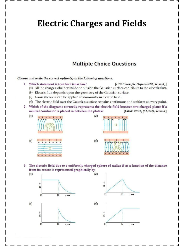Self Study Electric Charges and Fields | PDF