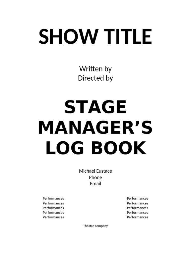 Rehearsal Log | PDF