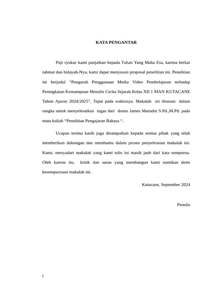 Daftar isi proposal pak james pakek halaman pdf