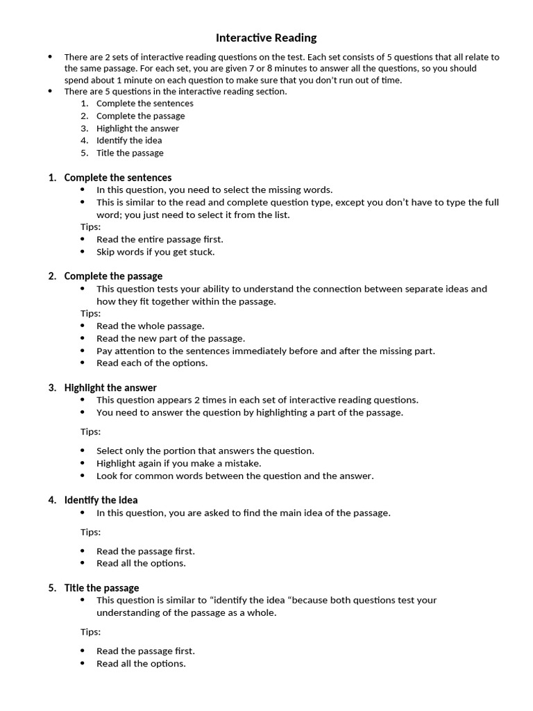 Interactive reading pdf