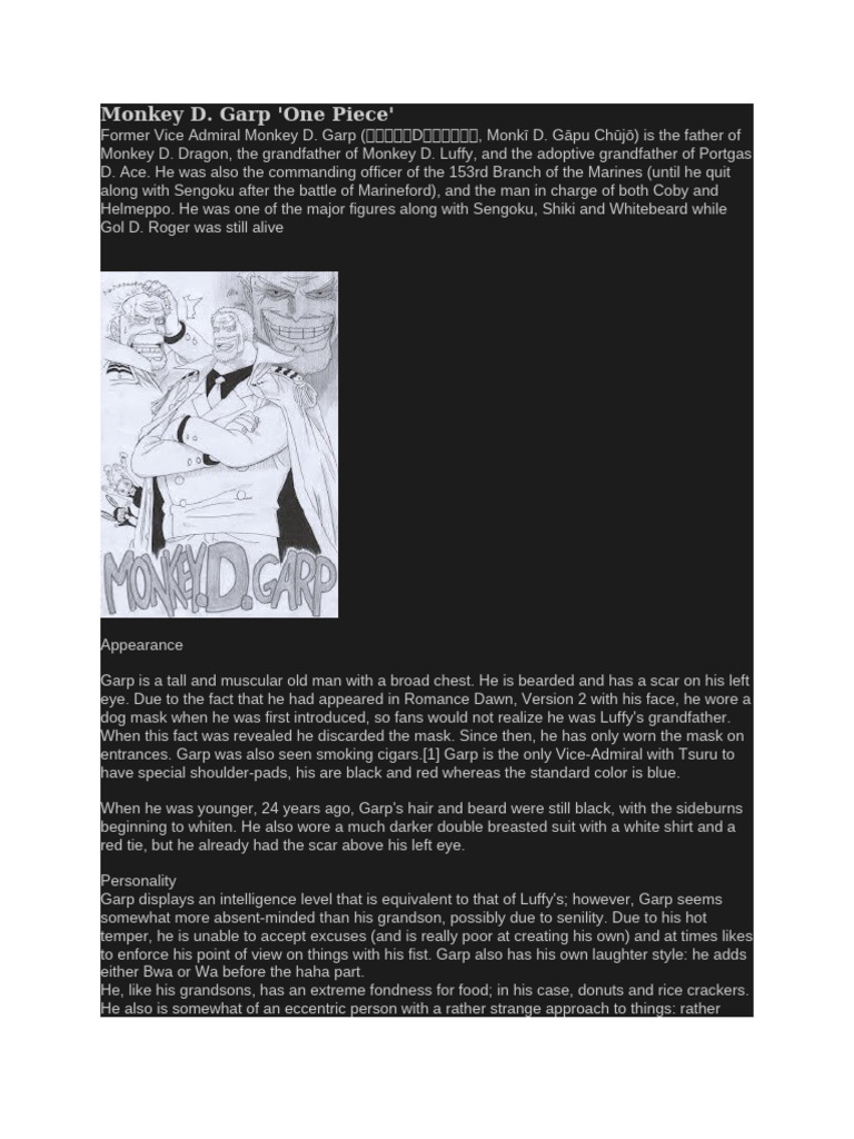 Monkey D Luffy One Piece | PDF