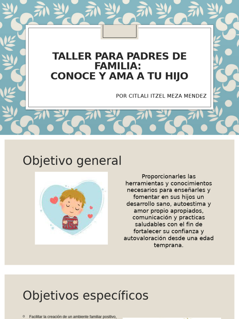Taller de Autoestima Familiar para Padres | PDF | Autoestima ...