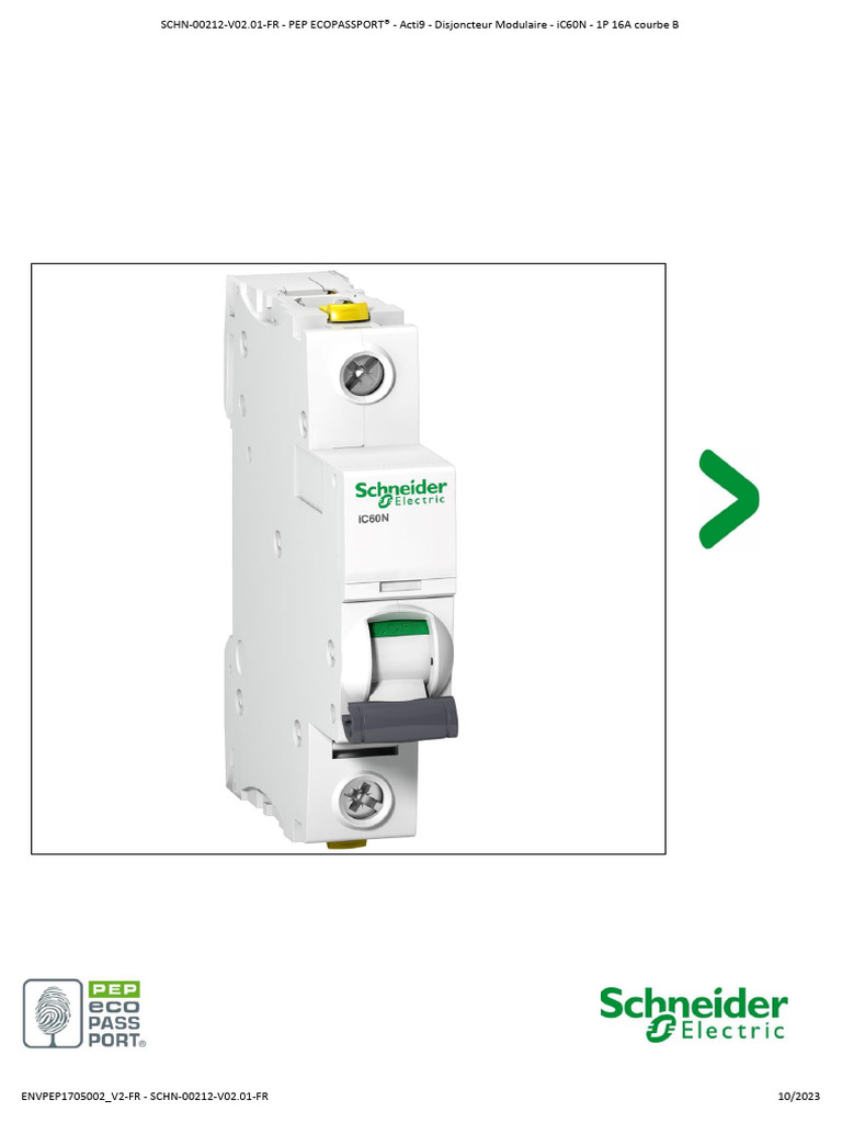 PEP Ecopassport FR SCHN-00212-V02.01-FR | PDF | Électrotechnique ...