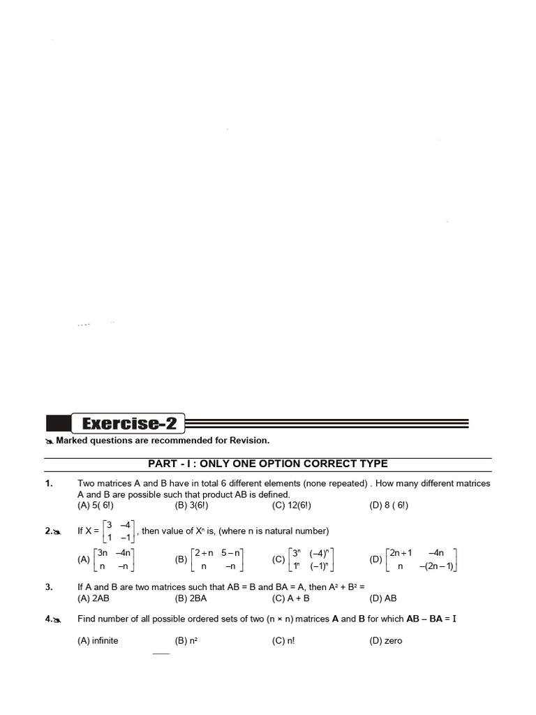 Matrices and Determinants Theory+Exercises+HLP | PDF