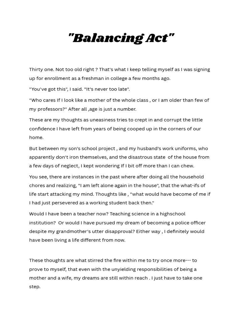 Balancing Motherhood and College Dreams | PDF