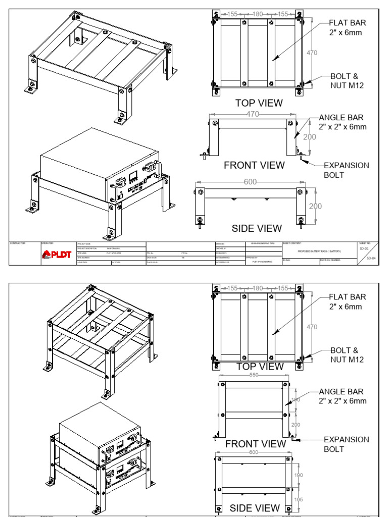 Proposed Battery Rack Shop Drawings | PDF | Technical Drawing | Drawing