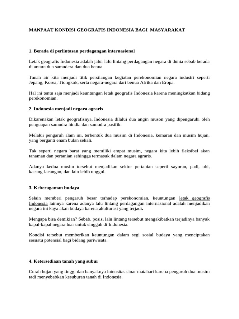 Fresh Look at Manfaat Geografis Indonesia Bagi Masyarakat