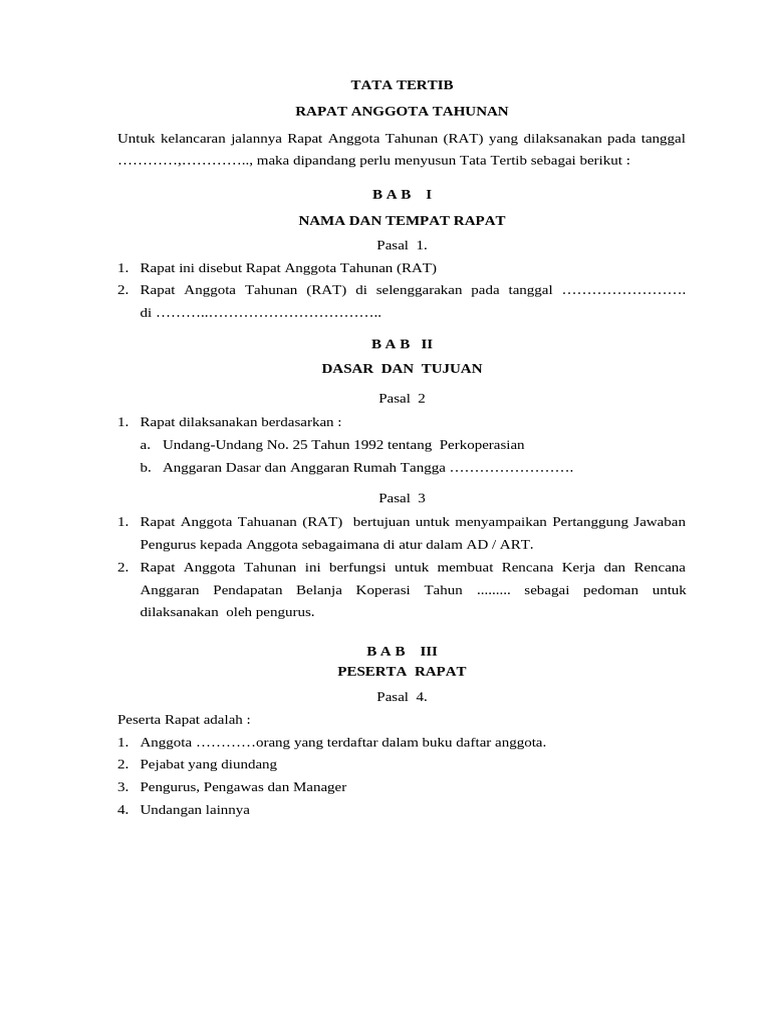 Contoh Laporan RAT | PDF