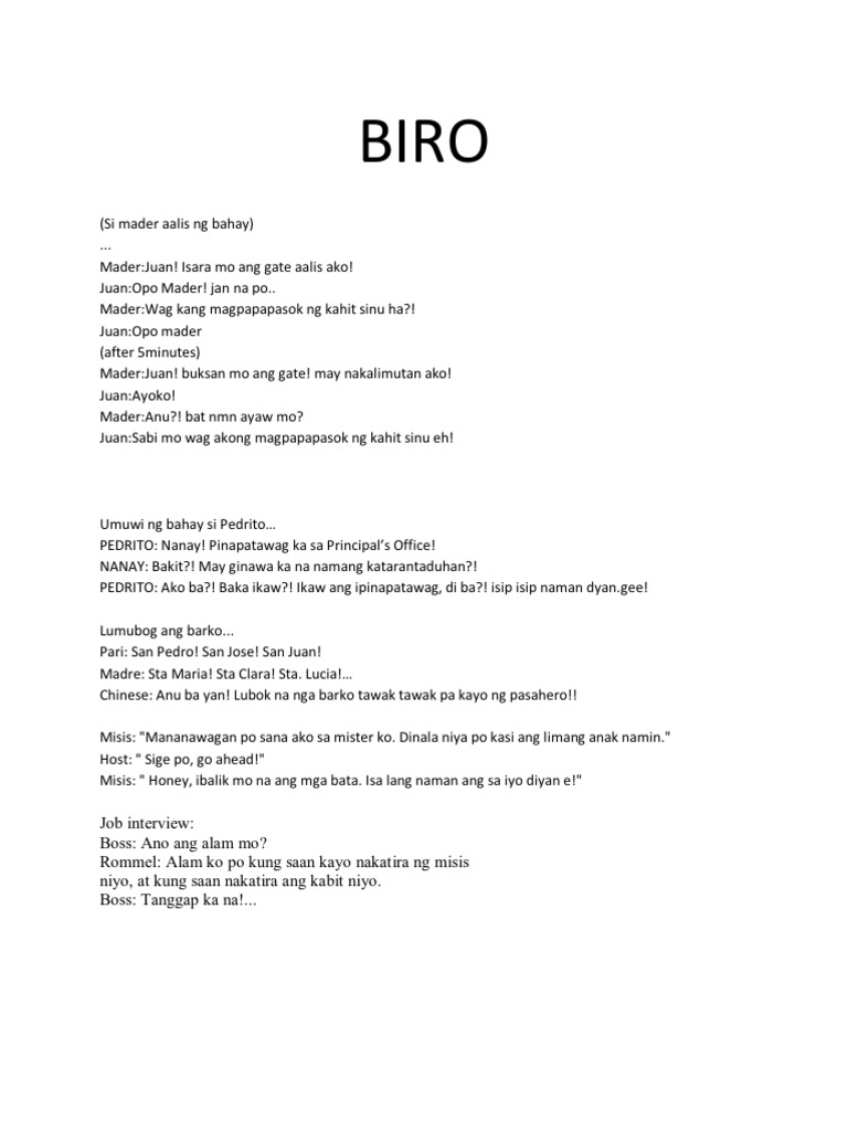 BIRO, anekdota