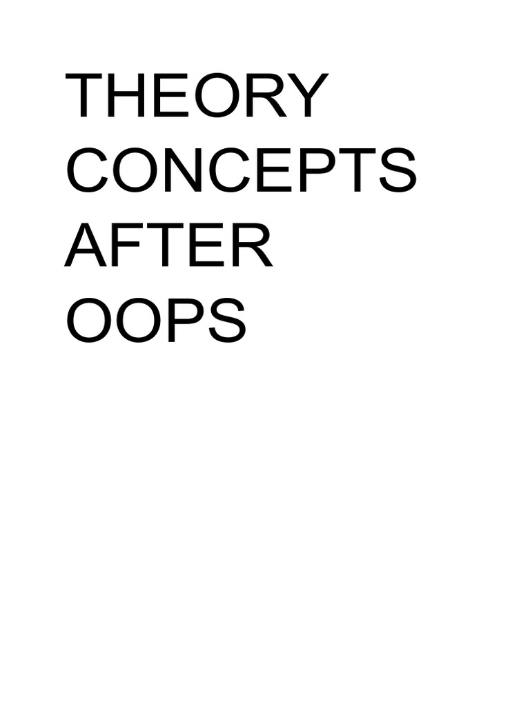 THEORY CONCEPTS AFTER OOPS | PDF | Thread (Computing) | Computer ...