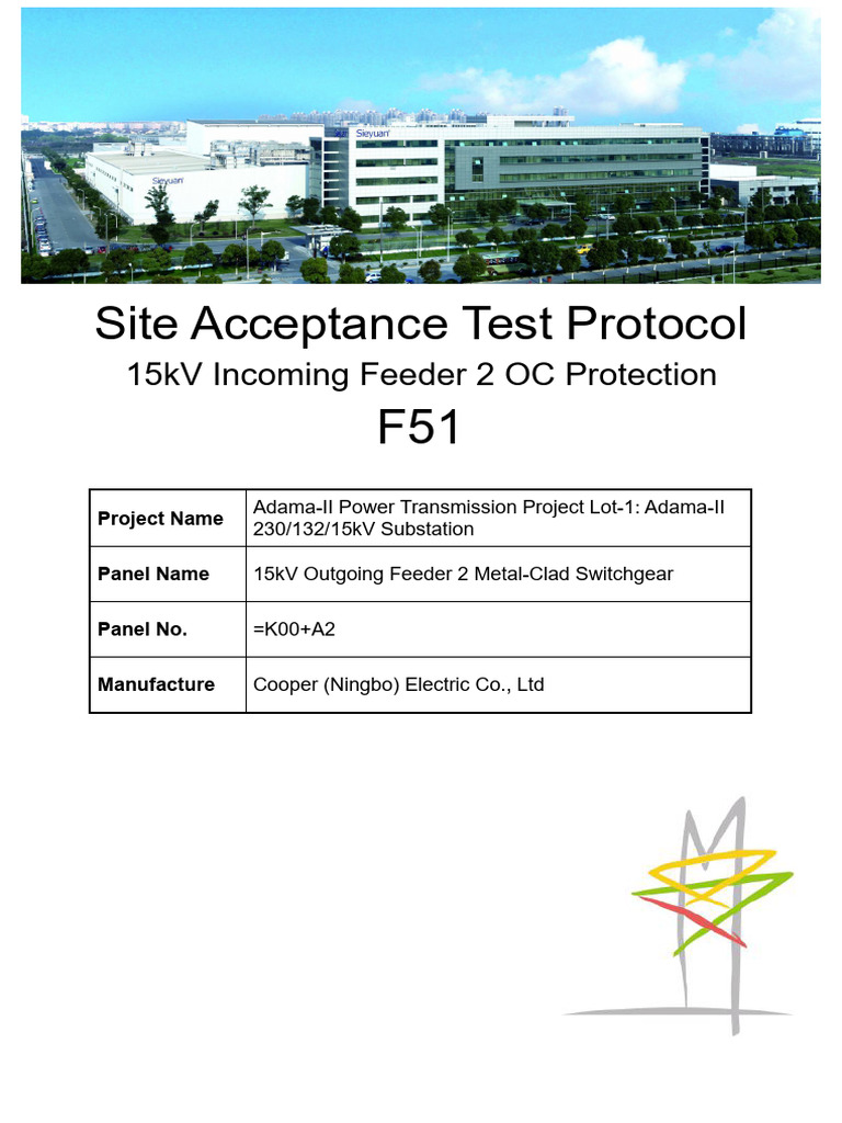 15kV Feeder 2 Site Acceptance Test Protocol | PDF | Mains Electricity ...