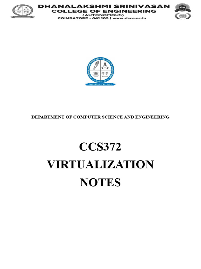 Ccs372-Virtualization Notes | PDF | Virtualization | Virtual Machine