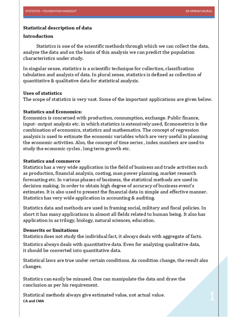 Understanding Statistics Basics | PDF | Probability Distribution ...