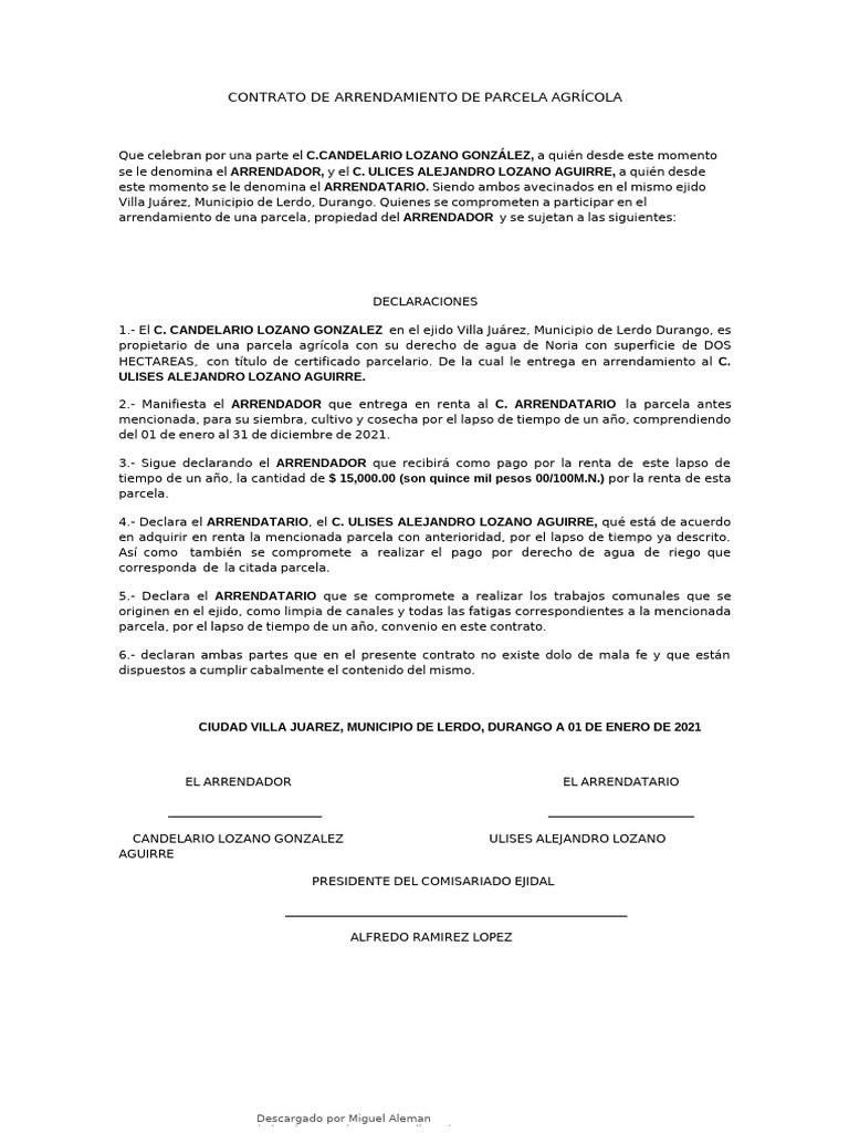 contrato-de-arrendamiento-de-parcela-agricola--- (1) | PDF