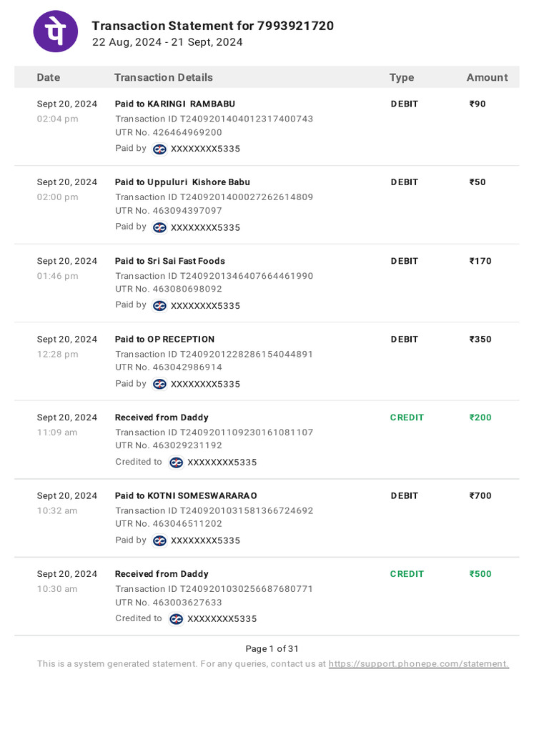 Personal Transaction Summary | PDF | Debit Card | Debits And Credits