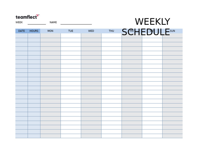Weekly Work Schedule Template | PDF