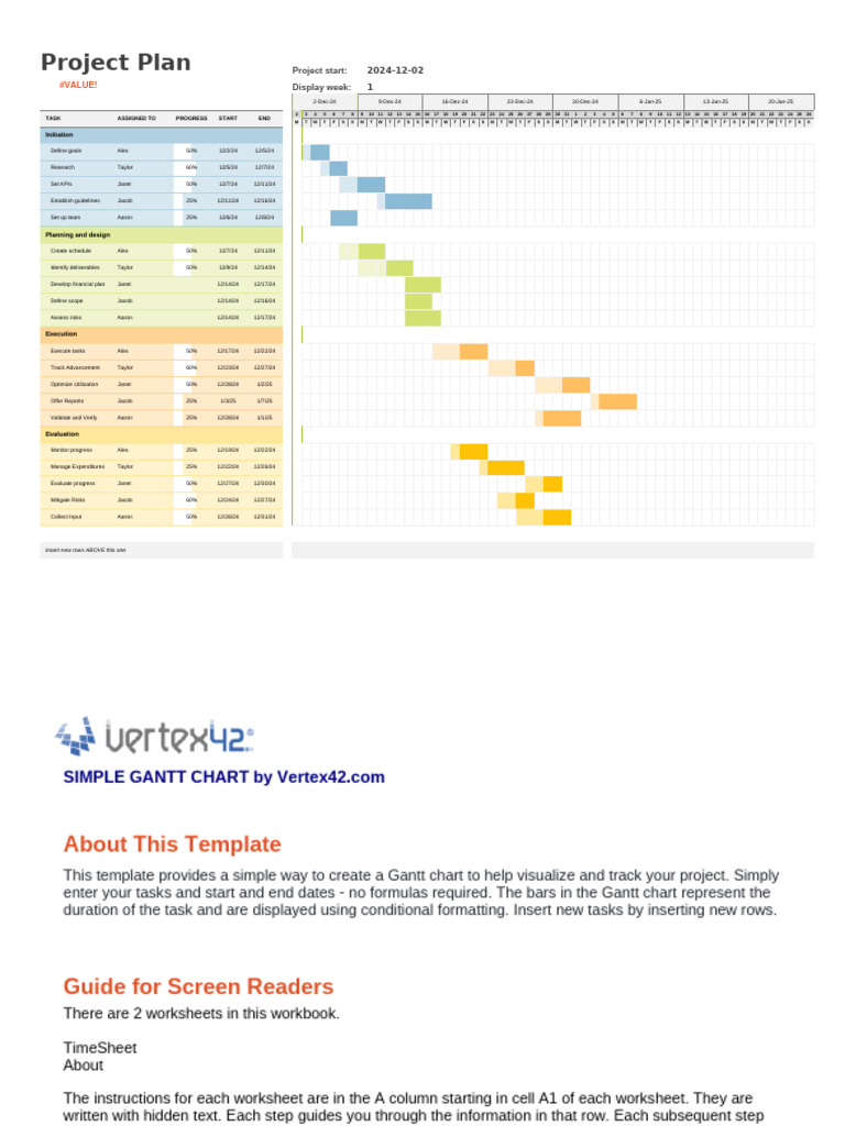 Project-Gantt-Chart | PDF | Worksheet | Computing