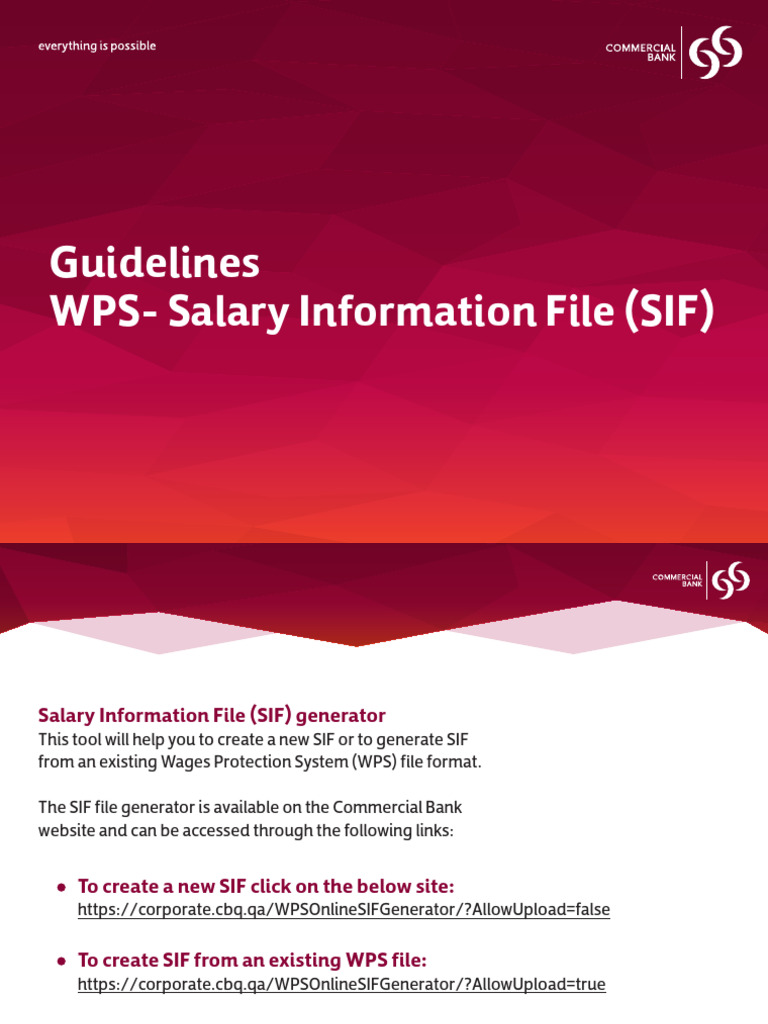 CBQ SIF File Generation Guidelines | PDF | Microsoft Excel | Comma ...