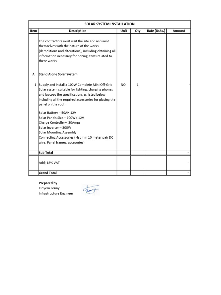 Boq-Solar System | PDF