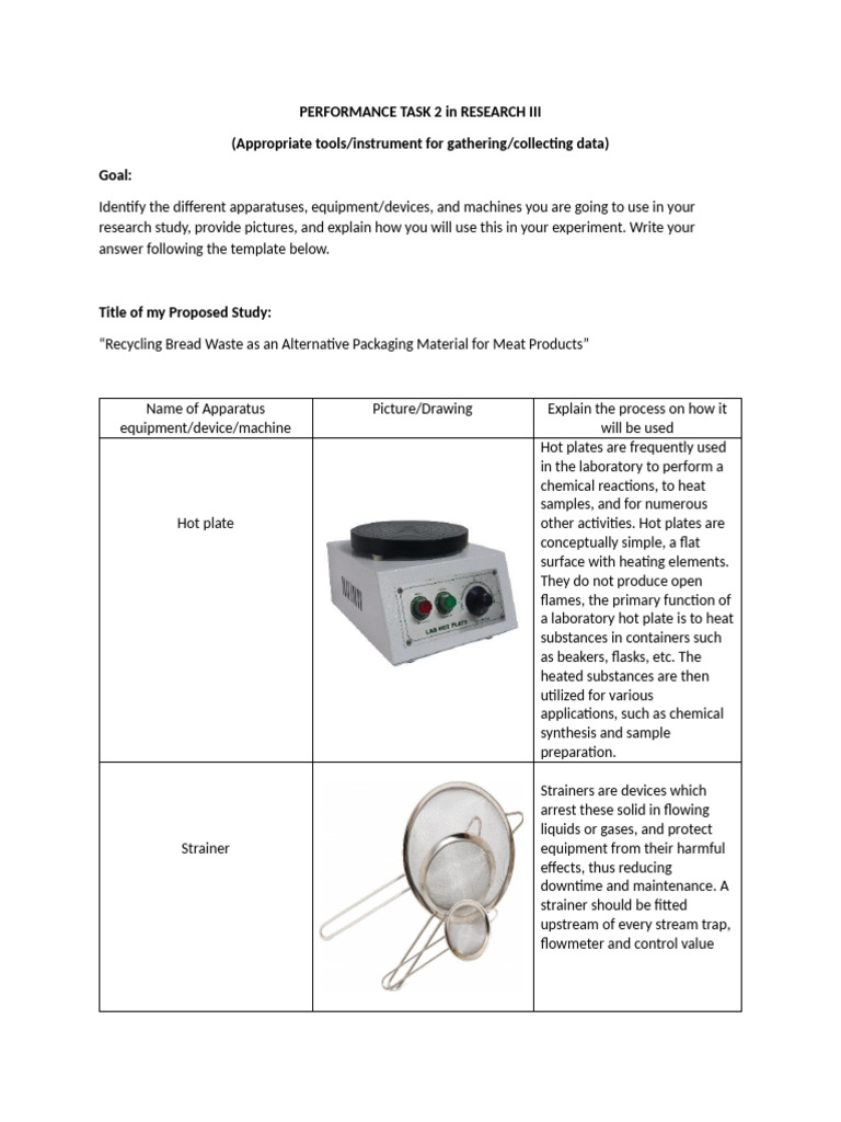 PERFORMANCE TASK 2 in RESEARCH III | PDF | Laboratories | Chemical ...