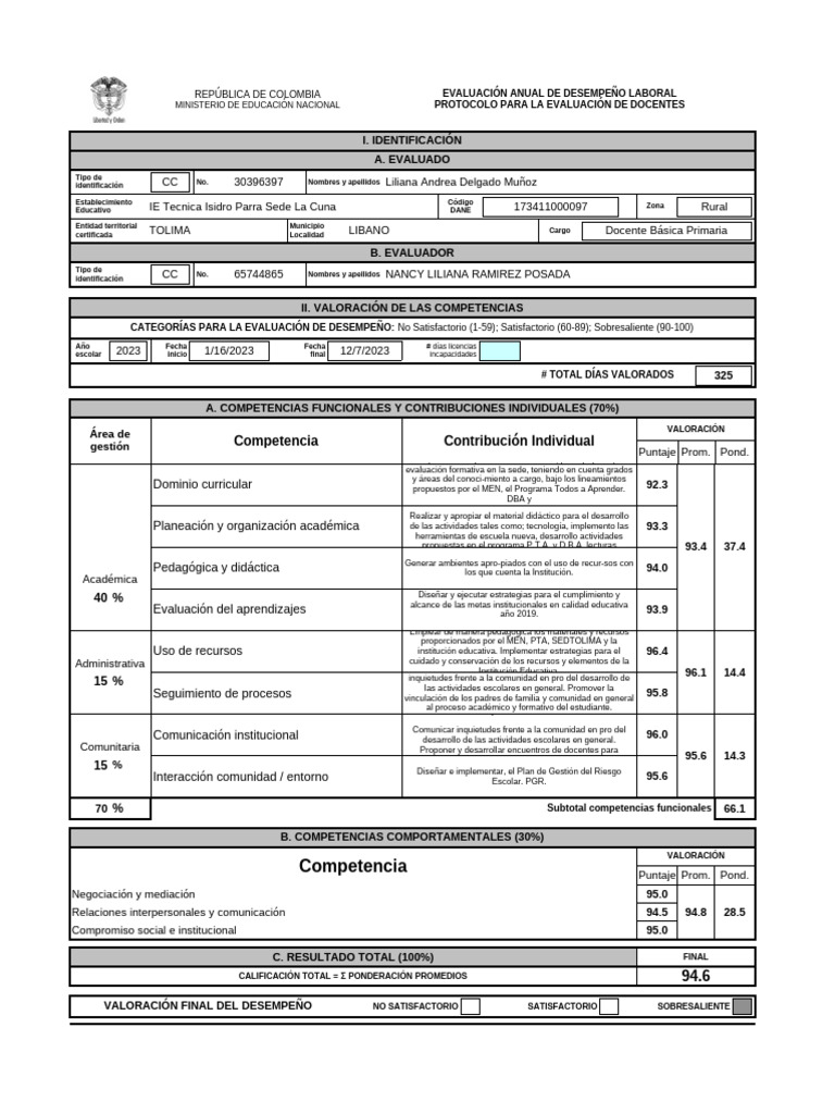Protocolo Evaluación Desempeño Docente 2022 | PDF | Evaluación | Maestros