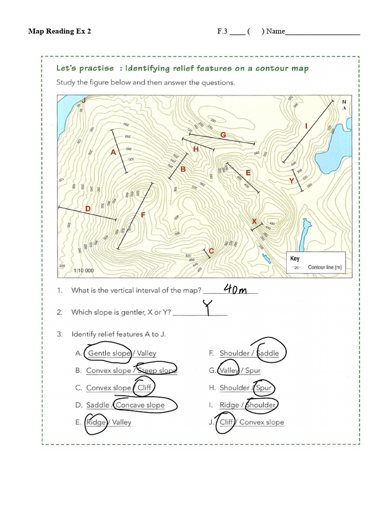 Map Reading Ex 2 | PDF