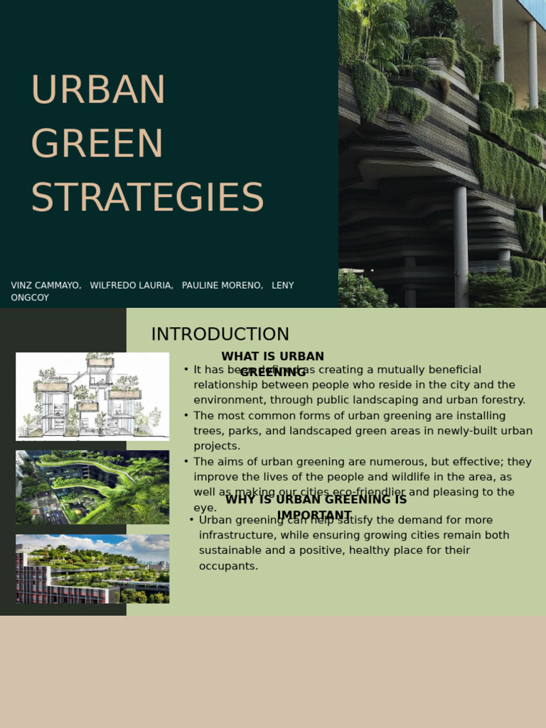 Urban Greening Strategies for Sustainable Cities | PDF | Efficient ...