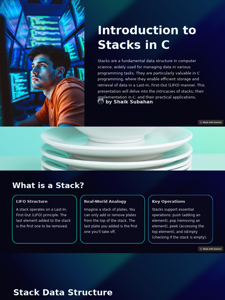 Introduction-to-Stacks-in-C | PDF | Computer Science | Computer Data