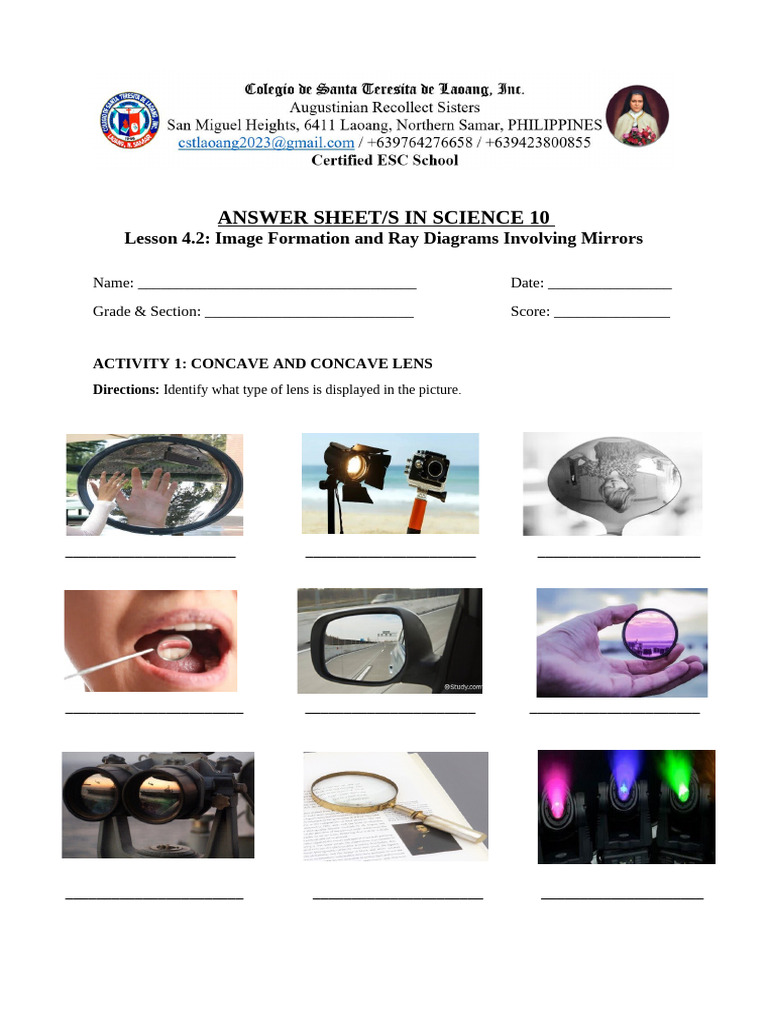 Module in Science 10 | PDF | Mirror | Optics