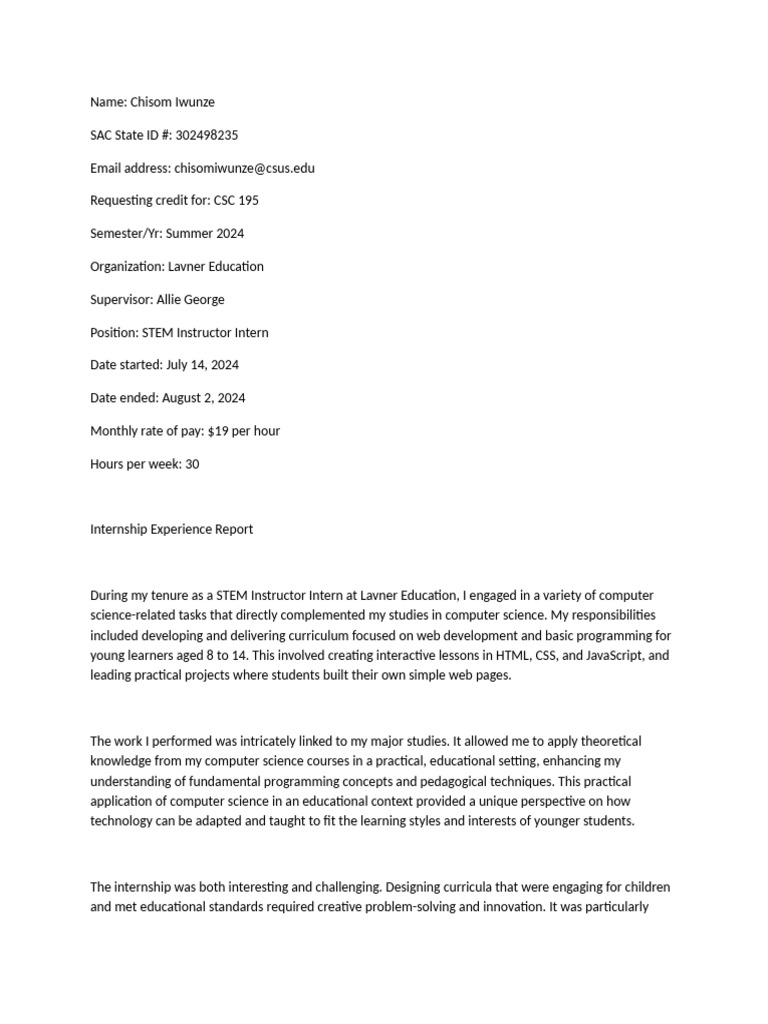Student Report | PDF | Learning | Curriculum