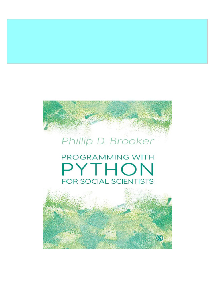 Instant Download Programming with Python for Social Scientists 1st ...
