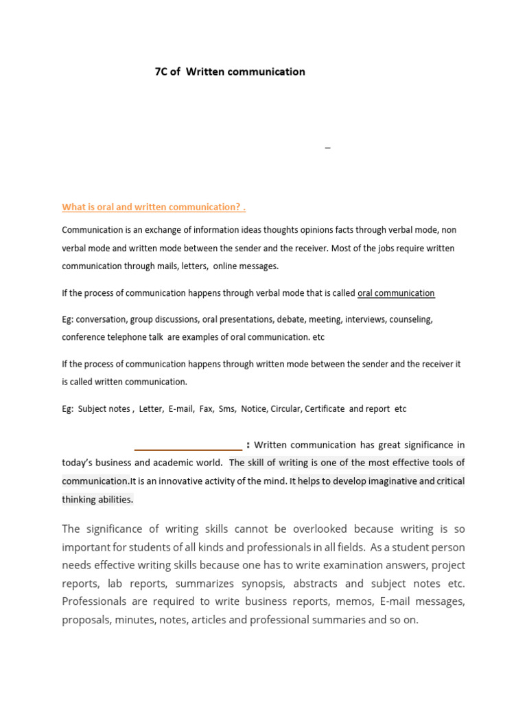 7C | PDF | Communication | Conversation