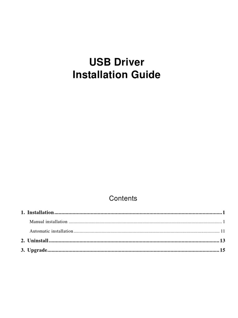 USB Driver Installation Guide V1.01 | PDF