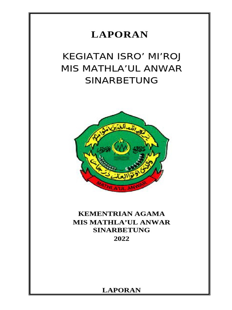 Laporan Peringatan Isro' Mi'roj 2022 | PDF