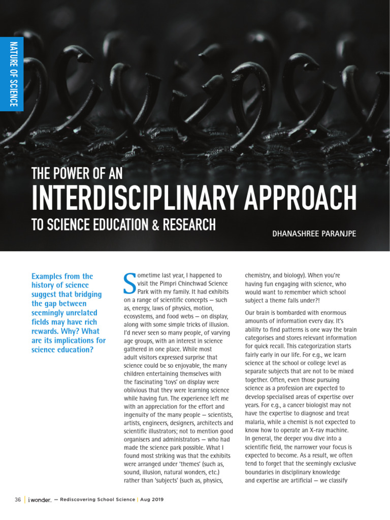 10 - The Power of An Inter - Disciplinary Approach To Science Education ...