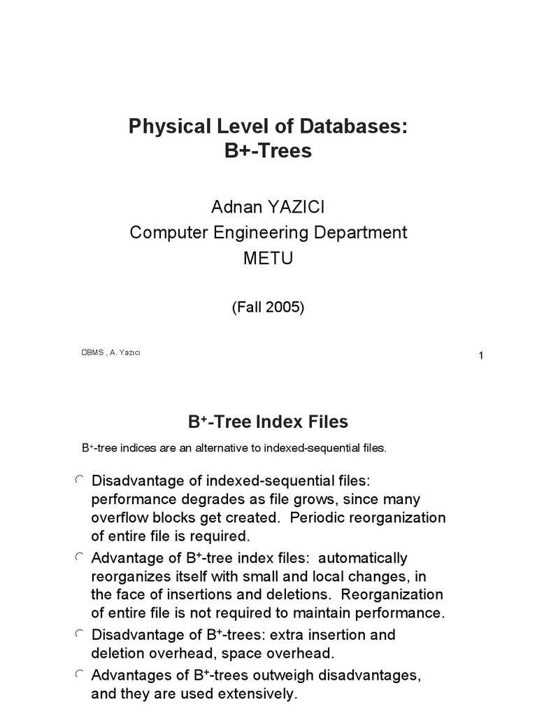 Physical DBs B+ Tree | PDF | Database Index | Information Retrieval