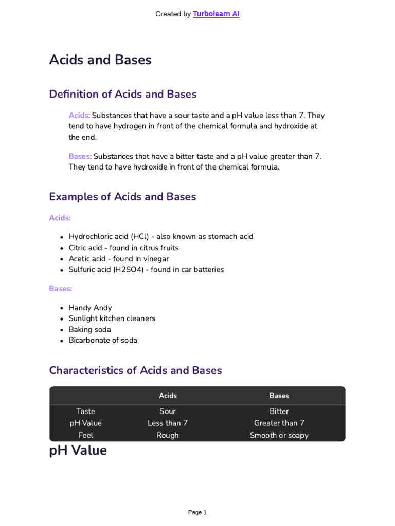 acids and bases | PDF | Acid | Ph