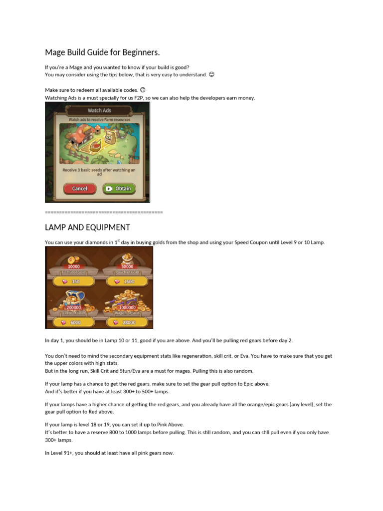 Beginner Mage Build Strategy Guide | PDF