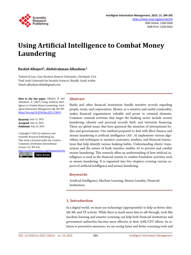 AI Strategies Against Money Laundering | PDF | Money Laundering ...