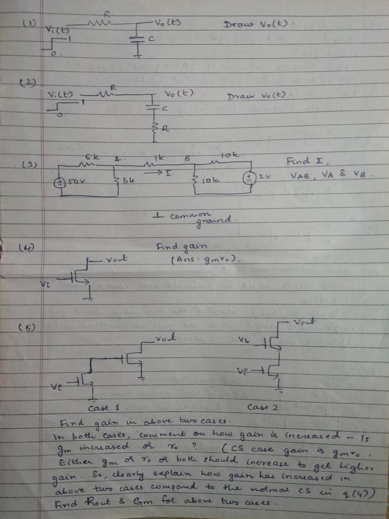Circuit Analysis and Gain Calculation | PDF