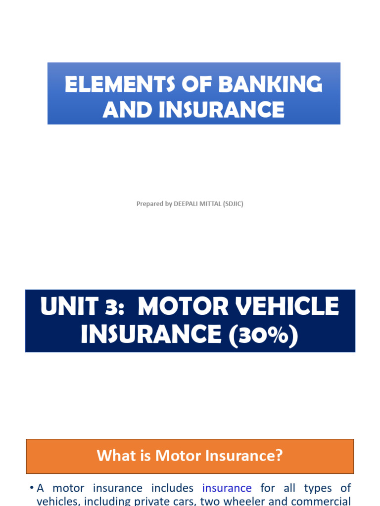 Motor Vehicle Insurance Explained | PDF | Vehicle Insurance | Insurance