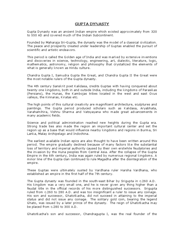 Gupta Dynasty Pdf