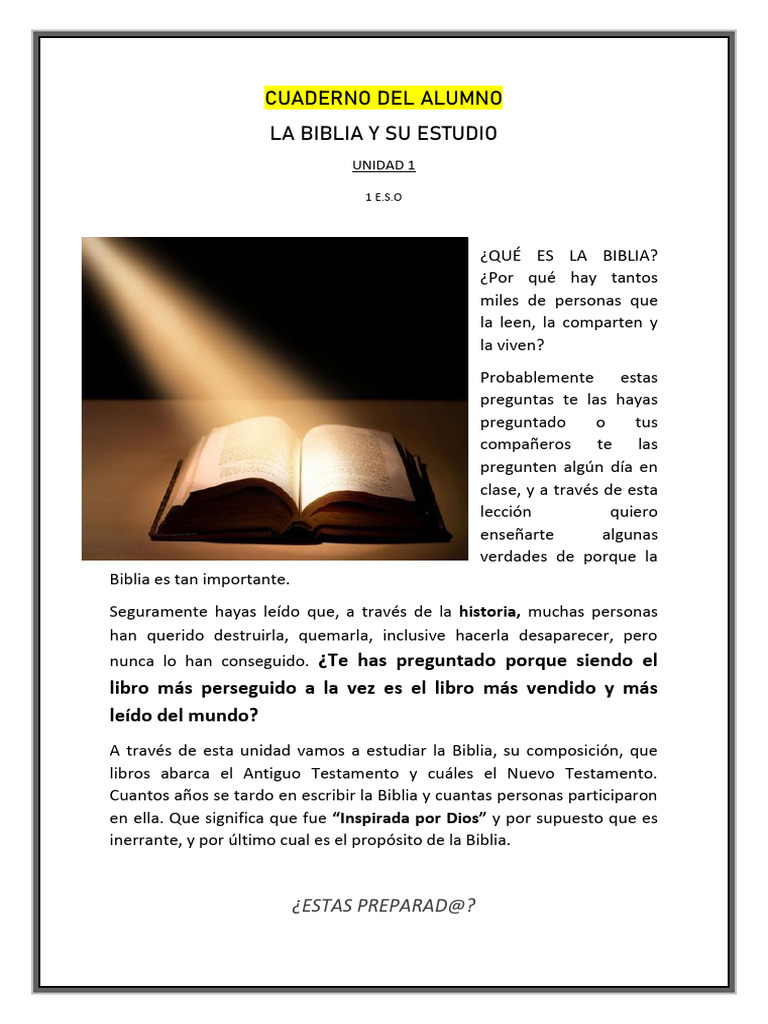 1 Eso La Biblia, y Su Estudio | PDF | Biblia | Nuevo Testamento
